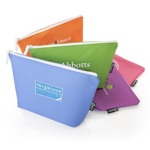 Pochette zippée A5 en PVC blanc personnalisable par sérigraphie