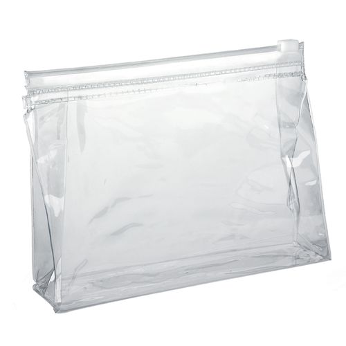 Pochette zippée A5 en PVC blanc personnalisable par sérigraphie