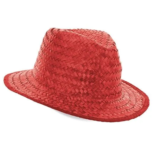 CHAPEAU DE PAILLE "CAPO" ROUGE
