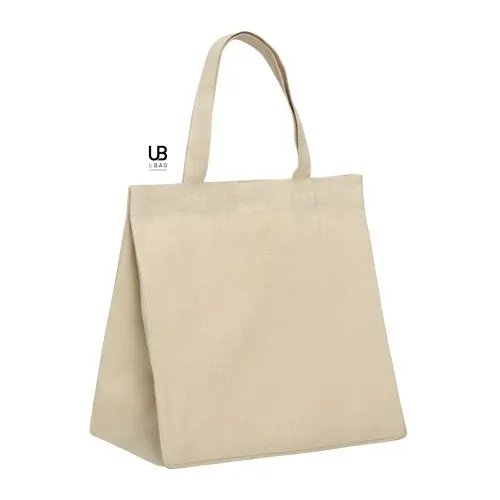 Tote Bag Coton 220g avec Soufflets et Bouton Pression - Siena