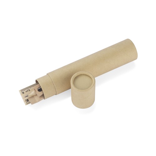 Trousse Tube Kraft avec Set d'Écriture Personnalisable