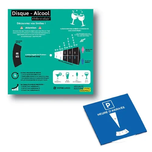 Disque de Stationnement Personnalisé Prévention Routière