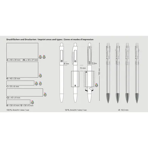 Stylo Bille Transparent Personnalisable Qube Mn - Objet Pub Premium