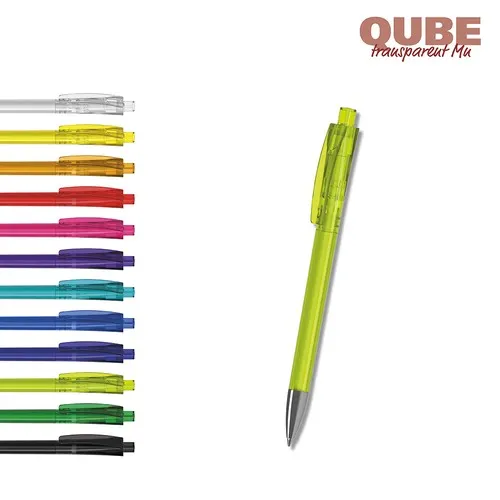 Stylo Bille Transparent Personnalisable Qube Mn - Objet Pub Premium