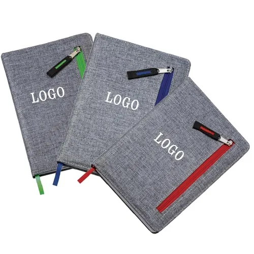 Carnet 80 pages avec poche zippée personnalisable