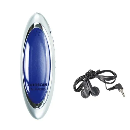 Baladeur Radio FM Personnalisable avec Clip Métal - Bleu Royal