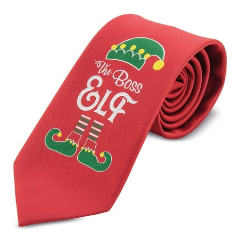 Cravate de Noël "Ho Ho Ho" personnalisable - Étui inclus