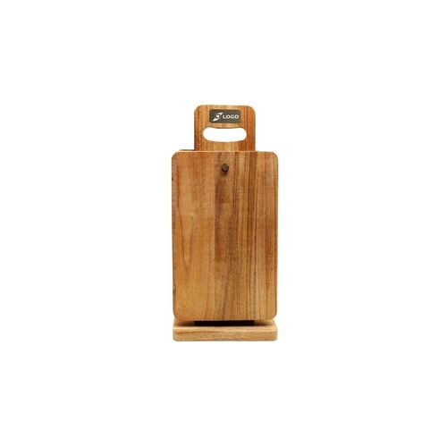 Set de 4 planches à tapas en acacia avec support - Personnalisables