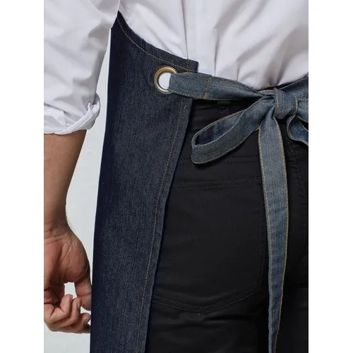"Domain" Contrast Denim Bib Apron