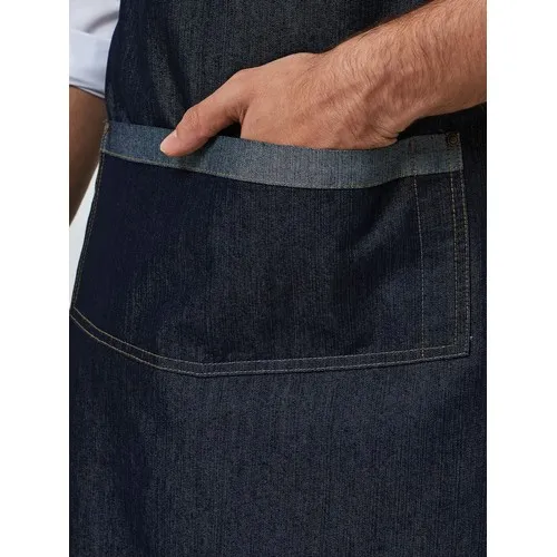 "Domain" Contrast Denim Bib Apron