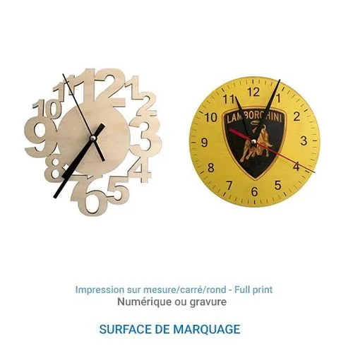 Horloge Made in France - Ronde en Plaqué bois érable