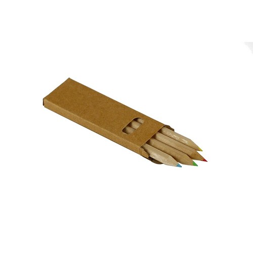Lot 4 Crayons de Couleur en Boîte Carton Recyclé Personnalisable