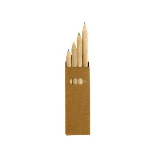 Lot 4 Crayons de Couleur en Boîte Carton Recyclé Personnalisable