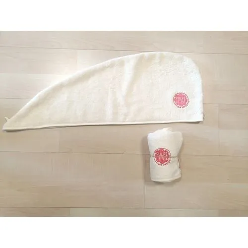 Bonnet de bain turban éponge personnalisable avec broderie logo