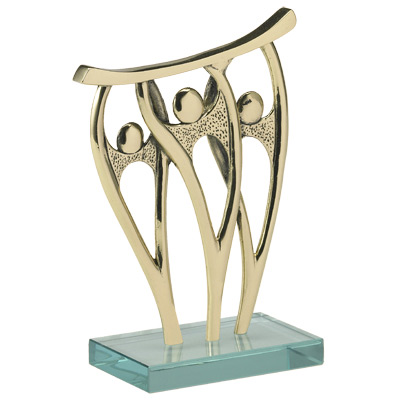 Trophée 3 Personnages Bronze - Récompense Prestige Entreprise