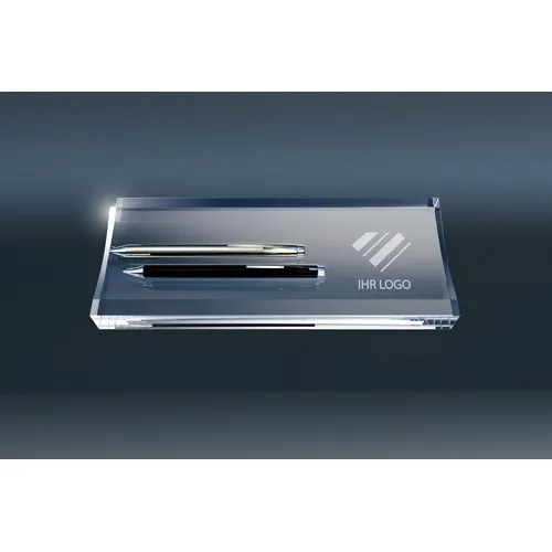 Porte-clés rond en verre cristal personnalisable par sérigraphie