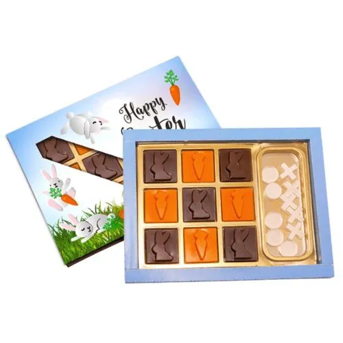 Boîte de chocolats de Pâques Tic Tac Toe