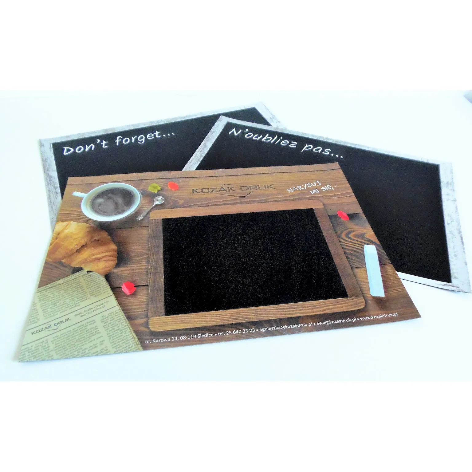 Magnets personnalisables avec surface ardoise effet craie