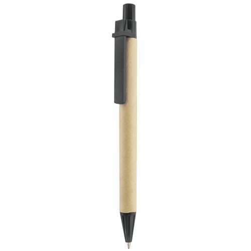 Stylo Bille Carton Recyclé Noir - Personnalisable par Sérigraphie