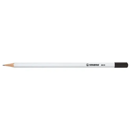Crayon graphite hexagonal blanc personnalisable avec tête trempée