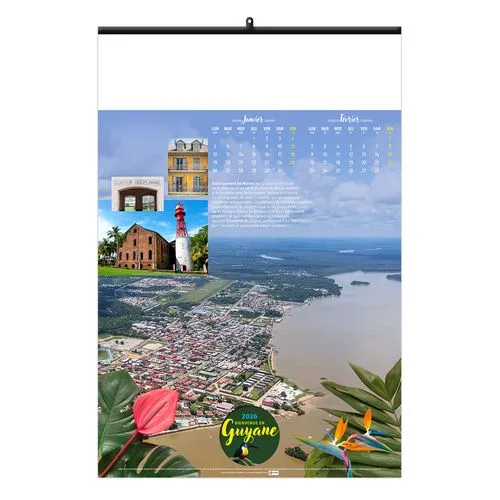 BIENVENUE EN GUYANE 2026 - 6 FEUILLETS - RELIURE BAGUETTE - MARQUAGE 1 COULEUR