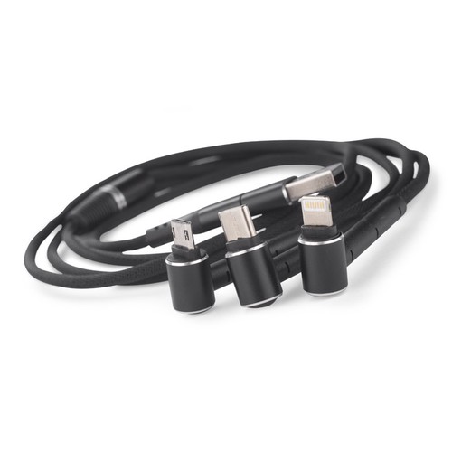 Câble de charge 3-en-1 personnalisable USB-C, Lightning et Micro-USB