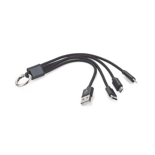 Câble de charge 3-en-1 personnalisable USB-C, Lightning et Micro-USB