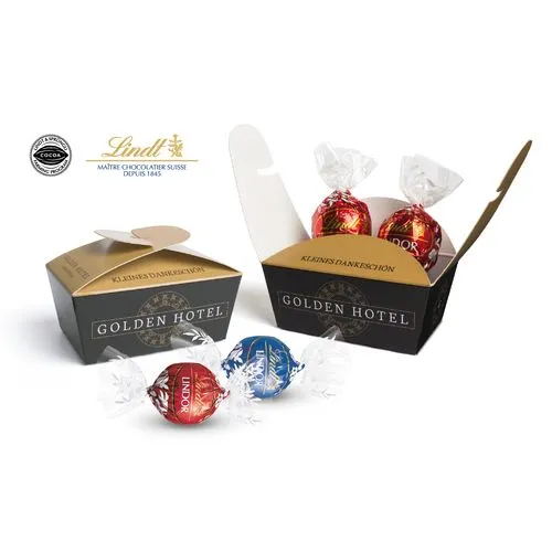 TRUFFES AU CHOCOLAT LINDT LINDOR dans un ballotin personnalisable