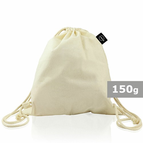 Sac à cordon en coton bio 150g/m² personnalisable par sérigraphie
