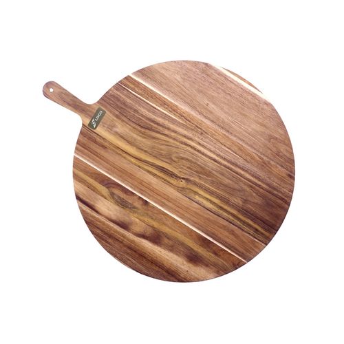 Planche à découper ronde XXL en acacia 50cm personnalisable
