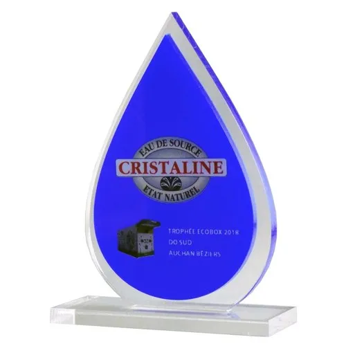 Trophée Goutte d'Eau en Plexi Personnalisable - Gravure & Impression