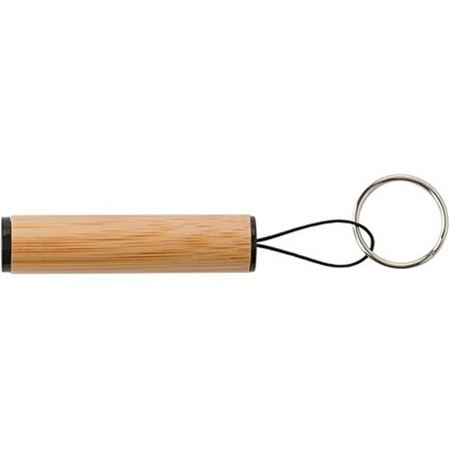 Porte-clés Torche LED en Bambou Personnalisable - Objet Publicitaire