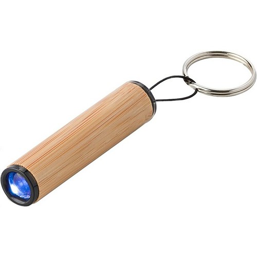 Porte-clés Torche LED en Bambou Personnalisable - Objet Publicitaire