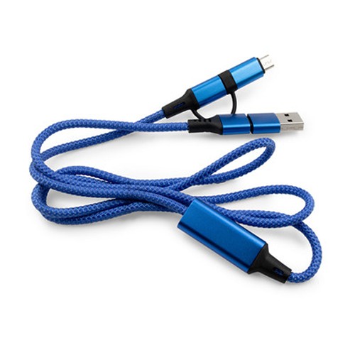 Câble de charge universel 4 en 1 personnalisable - USB-C & Micro USB