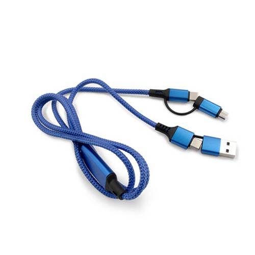 Câble de charge universel 4 en 1 personnalisable - USB-C & Micro USB