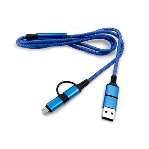 Câble de charge universel 4 en 1 personnalisable - USB-C & Micro USB