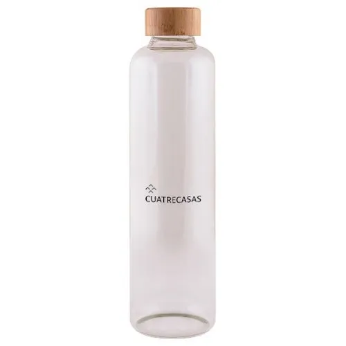 Bouteille en verre 100cl bouchon bois personnalisable – Cadeau d'entreprise