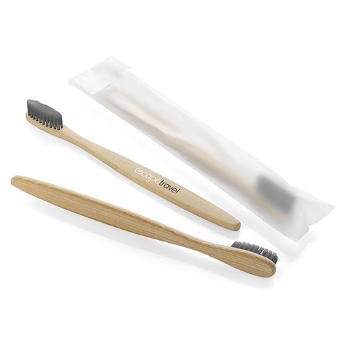Brosse à Dents Bambou Écologique avec Poils Charbon Personnalisable
