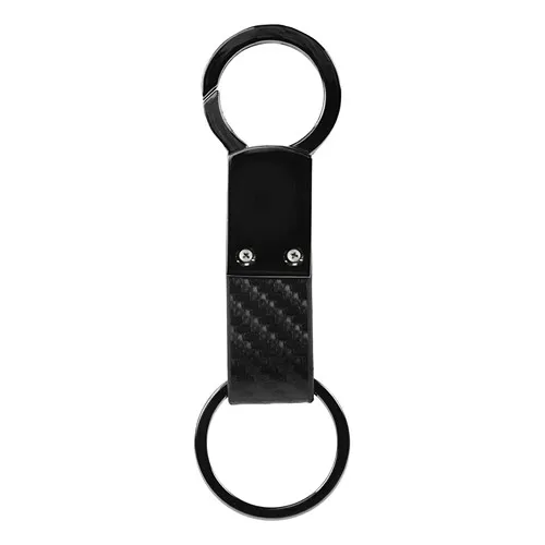 Porte-clés Métal et PU Personnalisable - Double Anneau