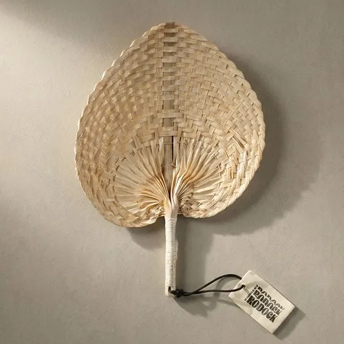 Éventail Publicitaire en Paille Naturelle Personnalisable