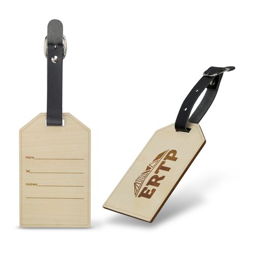 Étiquette à Bagage en Bois Personnalisable - Gravure Laser Recto-Verso