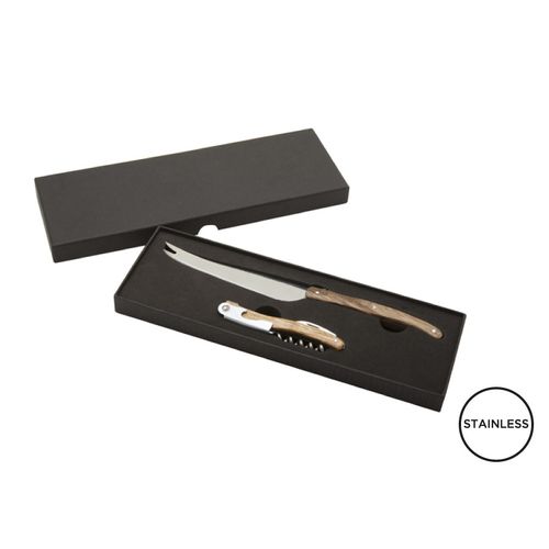 Coffret Cadeau Vin & Fromage - Couteau et Sommelier Personnalisables