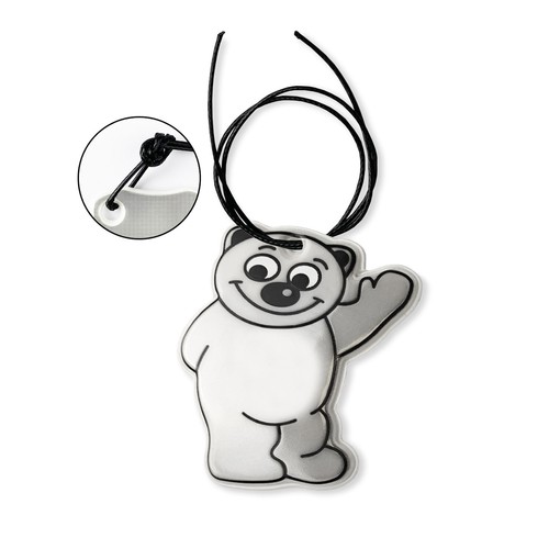Pendentif Réfléchissant Ours - Accessoire de Sécurité Personnalisable
