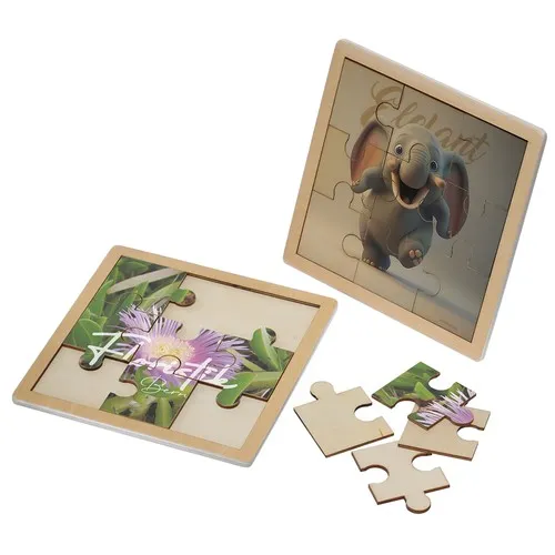 Puzzle en Bois Personnalisable 9 Pièces - Cadeau Publicitaire Écologique