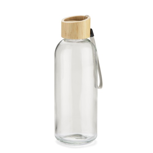 Bouteille en verre borosilicaté 650 ml avec bouchon bambou