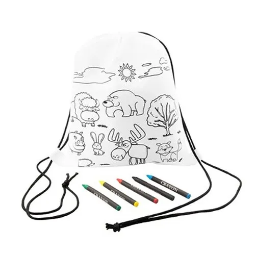 Sac à cordon pour coloriage, crayons | Brody
