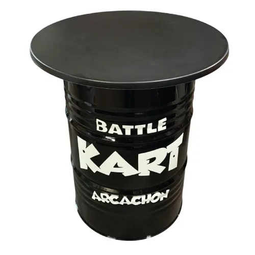 Plateau Dessus de Bidon Stratifié Noir Ø80cm - Personnalisable