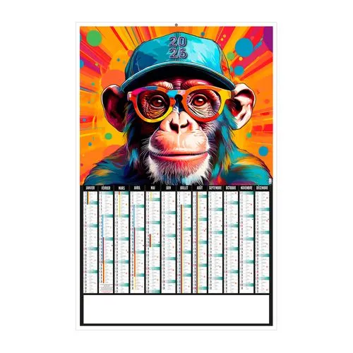 MONKEY 2026 - LEGER 400G - 405x650MM - DOS VIERGE - SANS MARQUAGE- 1 TROU EN TETE