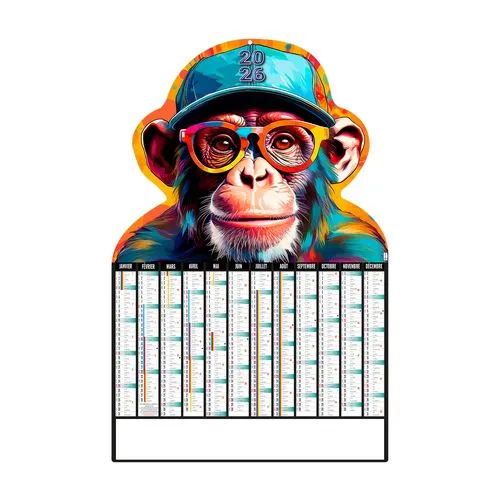 MONKEY 2026 - LEGER 400G - 405x650MM - DOS VIERGE - SANS MARQUAGE- 1 TROU EN TETE