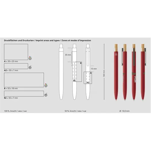 Stylo Bille Alani Metal - Aluminium Recyclé et Bambou Personnalisable